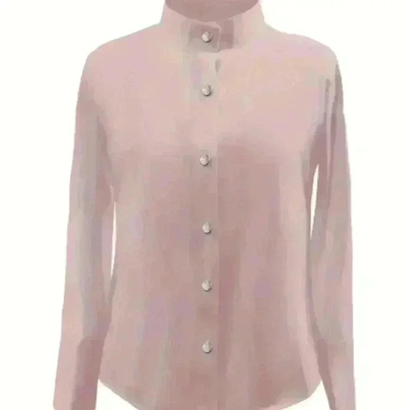 Elegant Long Sleeve Button Front  Blouse Dusty Rose  XXL/14 - Picture 1 of 8